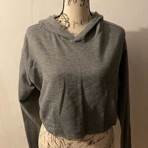 Gray Cropped Hoodie